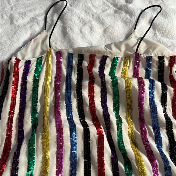 Caroline Constas Sequin Striped Dress, S - Picture 7 of 7